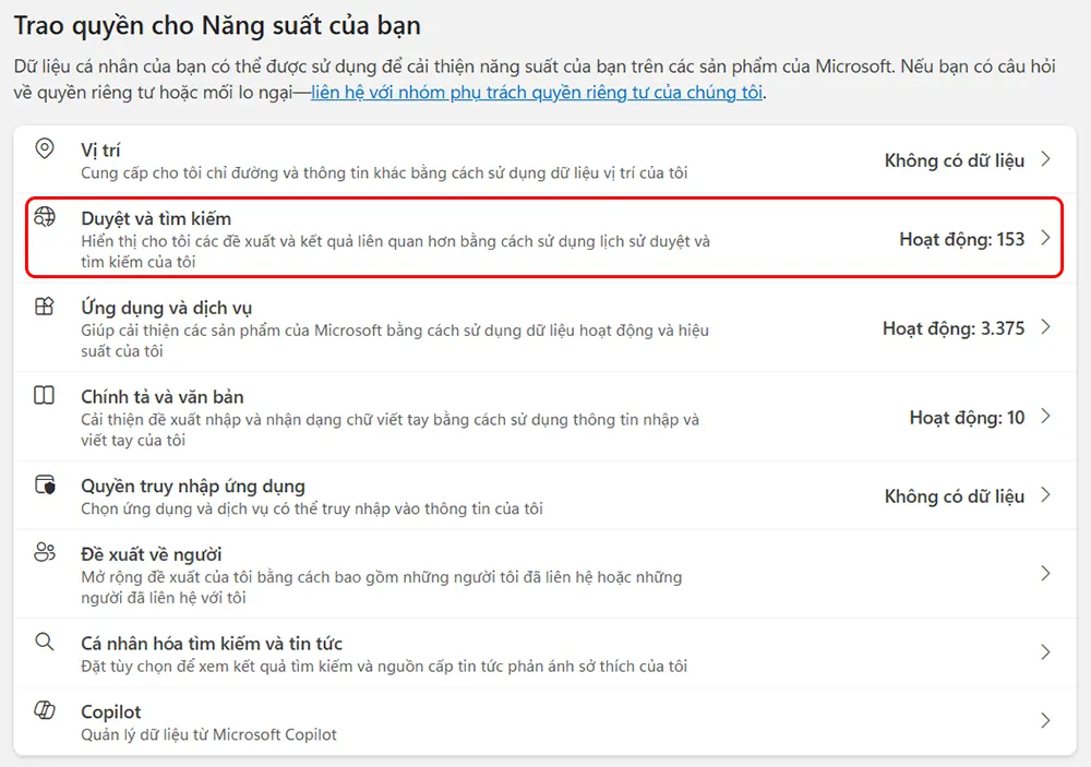 Xóa lịch sử tìm kiếm lưu trữ trên đám mây - Bước 2