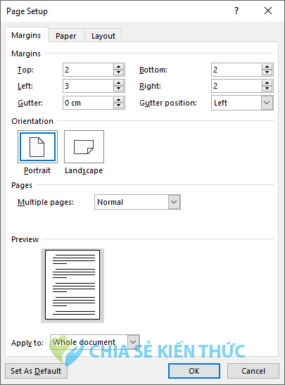 Tùy chỉnh kích thước lề Tùy chỉnh kích thước lề