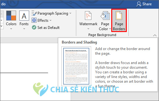 Công cụ Page Borders Công cụ Page Borders
