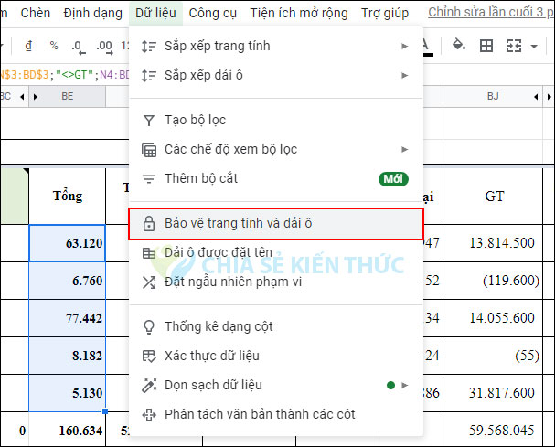 Hướng dẫn khóa công thức Google Sheets Hướng dẫn khóa công thức Google Sheets