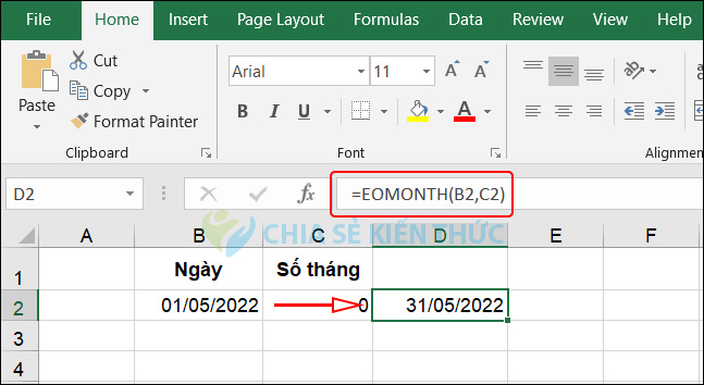 Tìm ngày cuối cùng trong tháng