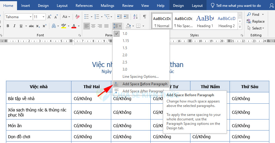 Căn giữa tại Paragraph