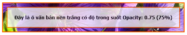 Văn bản nằm trong Transparent Box