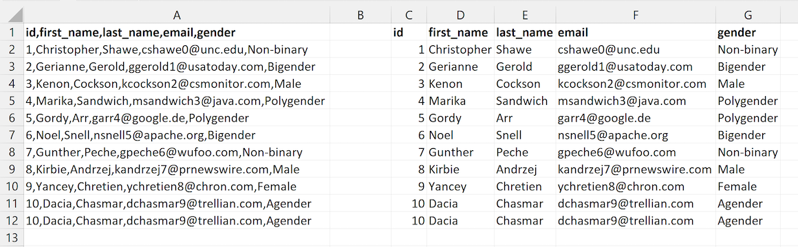 Ví dụ ứng dụng hàm FILTERXML để tách dữ liệu ra nhiều cột trong Excel