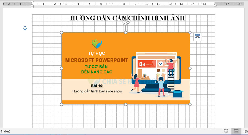 Cách chỉnh ảnh trong Word bằng đường lưới