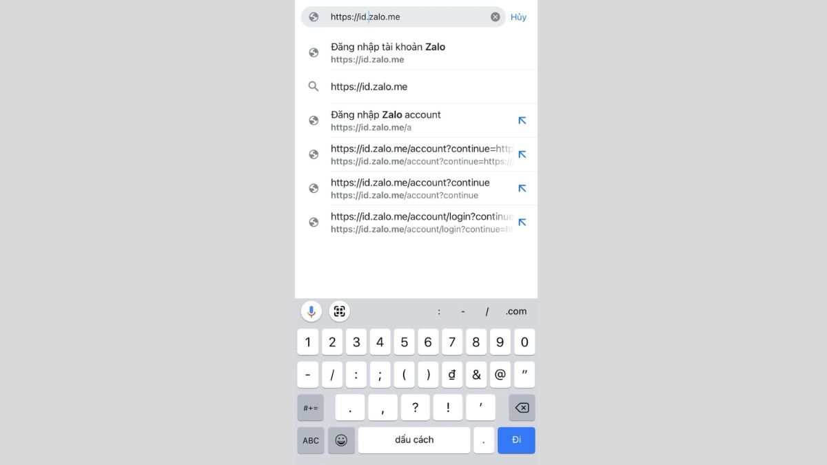 Cách dùng 2 Zalo trên iphone thông qua trình duyệt Google Chrome bước 3