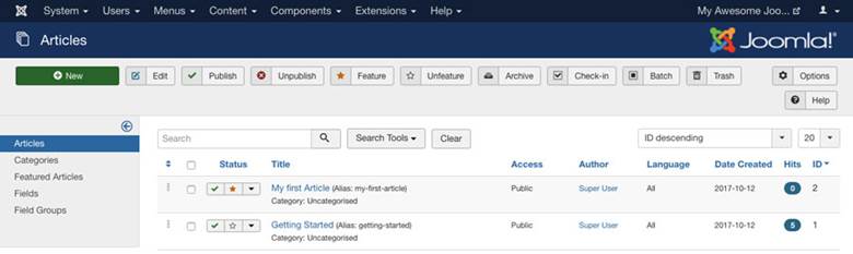 Hướng dẫn sử dụng Joomla! - Tạo bài viết nổi bật