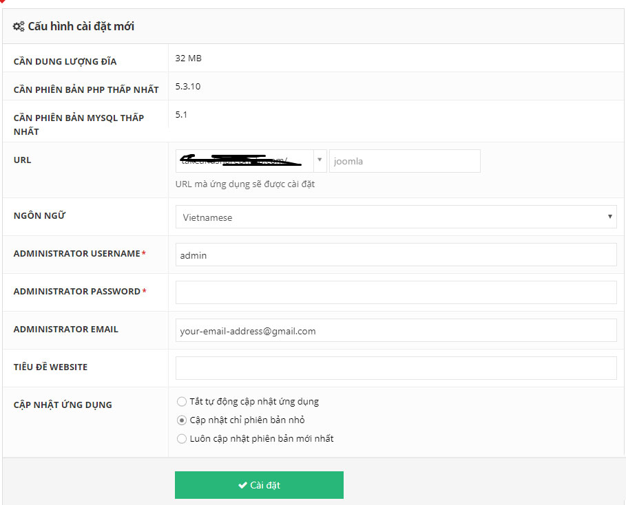 Hướng dẫn sử dụng Joomla! – Cài đặt Joomla