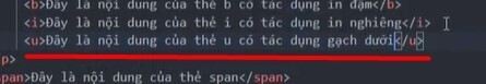Các thẻ định dạng chữ trong HTML: Thẻ viết chữ có gạch chân - 1