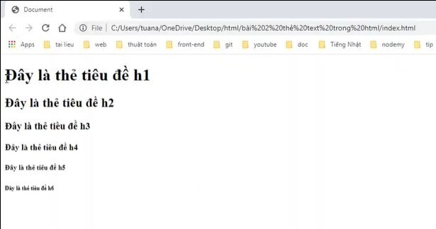 Thẻ tiêu đề trong HTML - 4