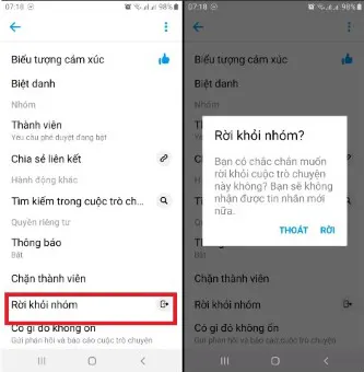 Cách rời hoàn toàn khỏi nhóm chat trên Messenger