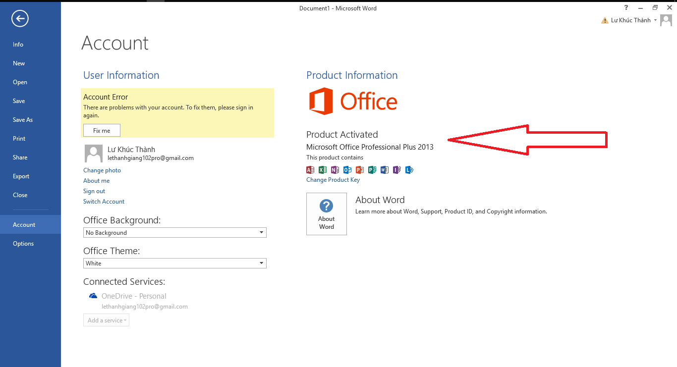 Kiểm tra trạng thái kích hoạt Office 2019