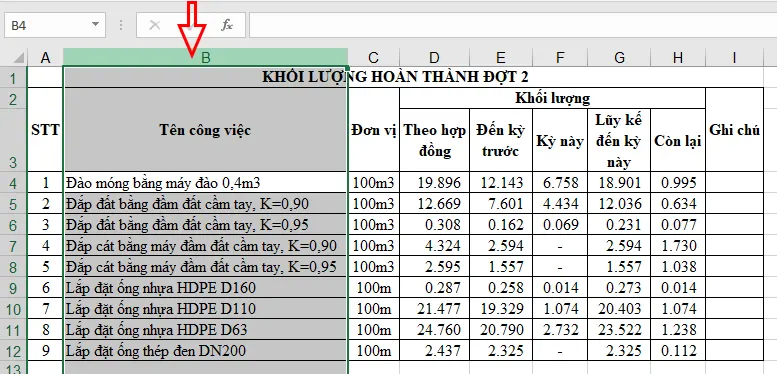 Hướng dẫn thiết lập để Excel tự động chỉnh độ rộng hàng và cột - Bước 4