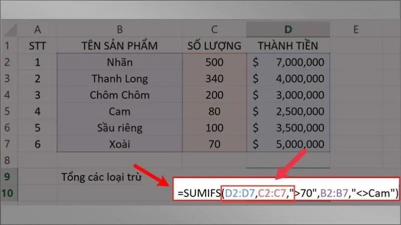 Sử dụng cùng một số hàng và cột cho đối số phạm vi
