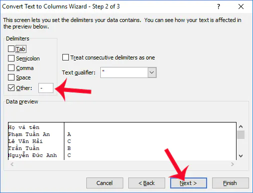 Cách tách nội dữ liệu trong ô Excel 2010, 2007 - B3
