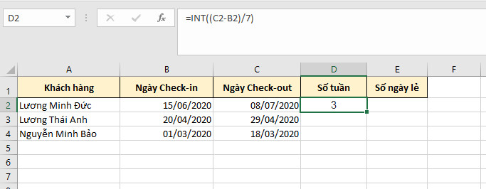 Xác định số tuần