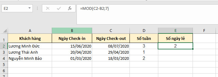 Xác định số ngày lẻ - Bước 1