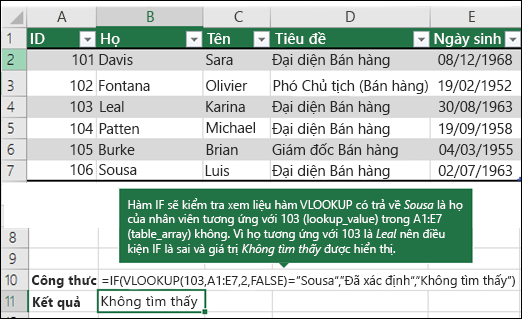 VLOOKUP Ví dụ 3
