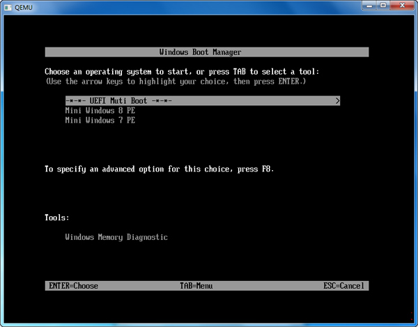 Test USB boot bằng QemuBootTester - Kết quả kiểm tra USB Boot UEFI