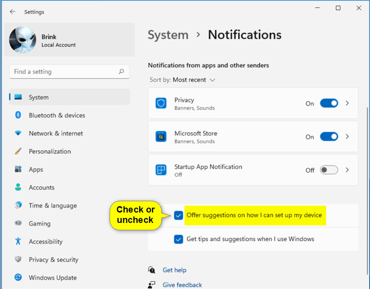 Kích hoạt hoặc vô hiệu hóa "Let's finish setting up your device" trong Settings - Bước 2.2