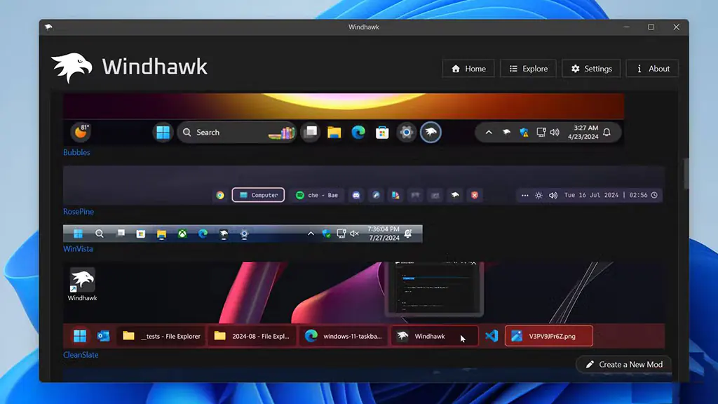 Cách làm cho Taskbar Windows 11 trông cao cấp hơn với Windhawk - Bước 2