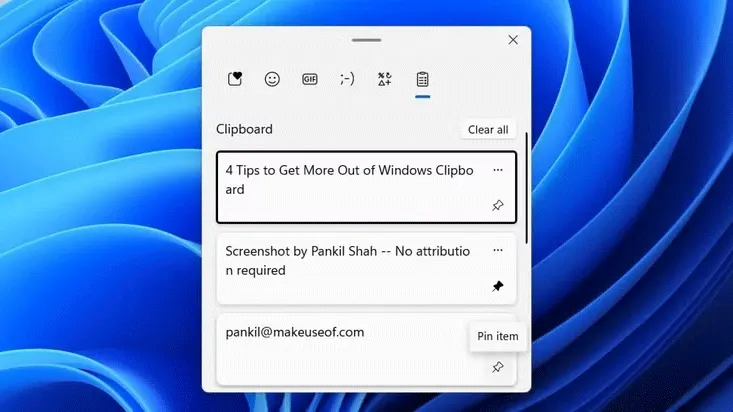 Ghim các mục thường dùng trong clipboard