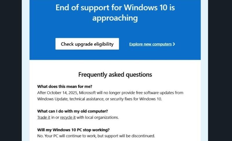 Microsoft gợi ý người dùng đổi máy tính cũ