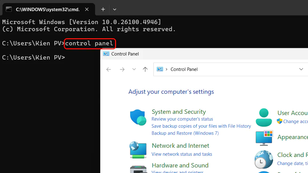 Cách giúp bạn mở nhanh Control Panel trên Windows 11 - Cách 3