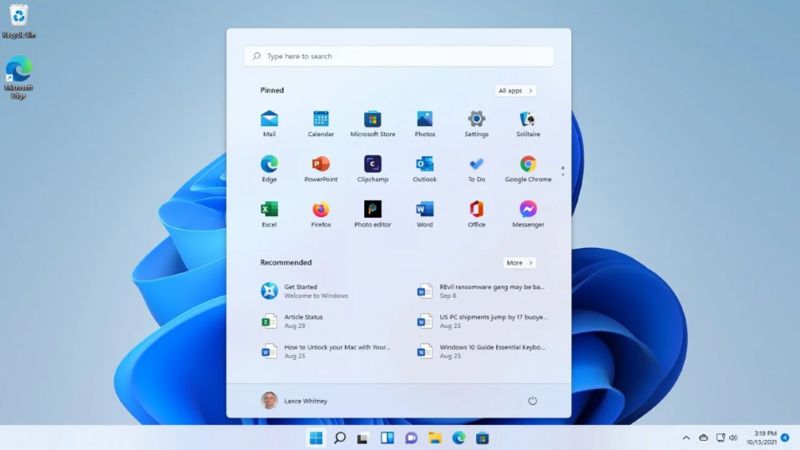 Windows 11: Thanh taskbar có vị trí mới