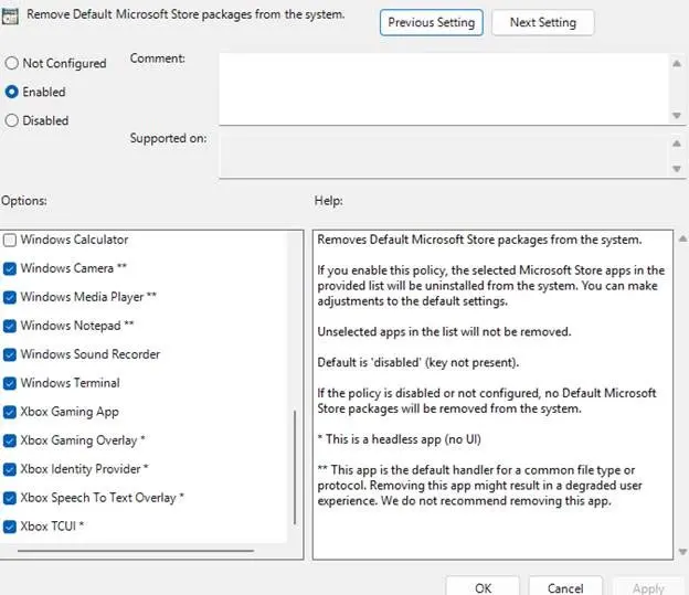 Sẽ có một tùy chọn trong Windows 11 25H2 cho phép gỡ cài đặt ứng dụng mặc định của Microsoft?