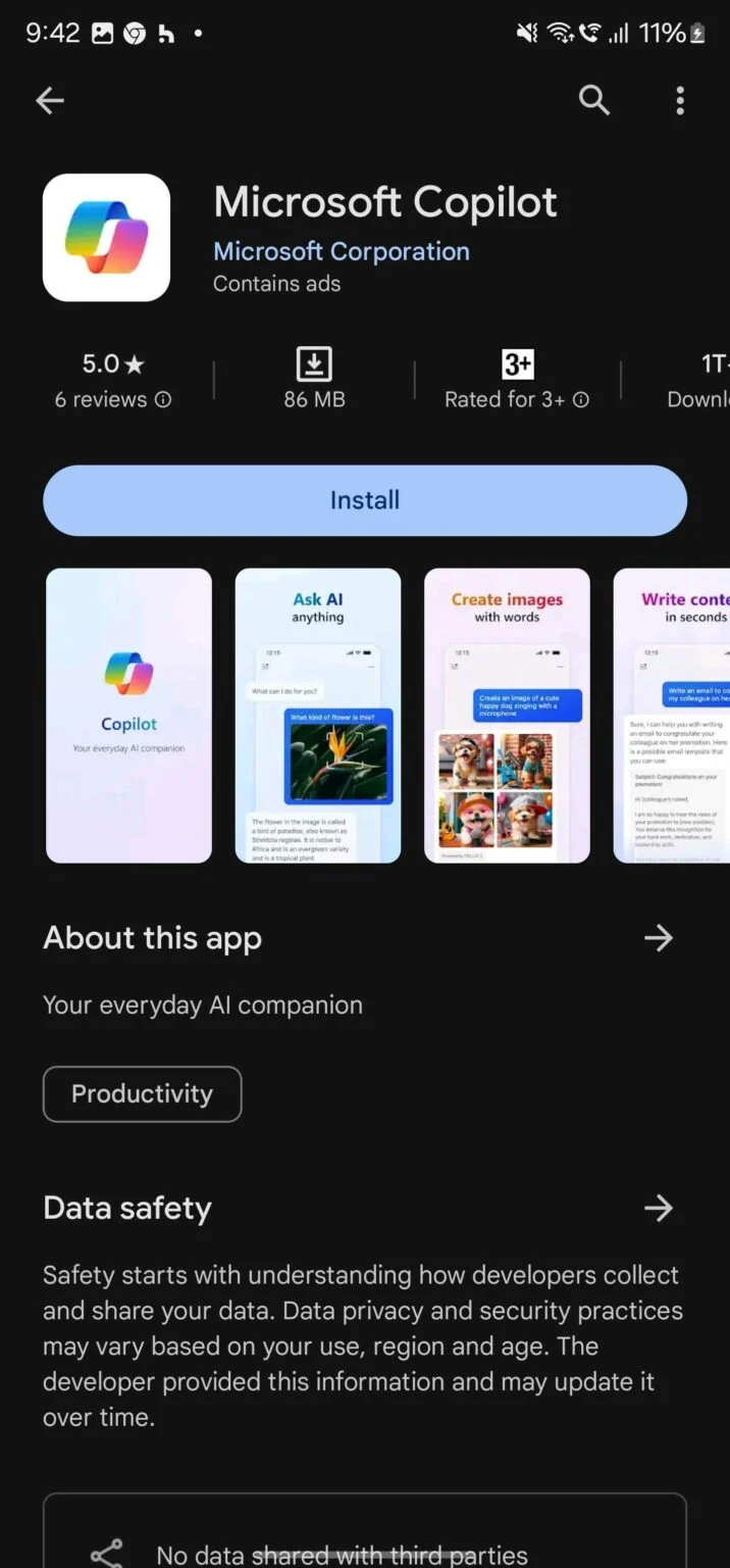 Ứng dụng Copilot giống ChatGPT của Microsoft hiện có sẵn cho điện thoại Android - Ảnh 1