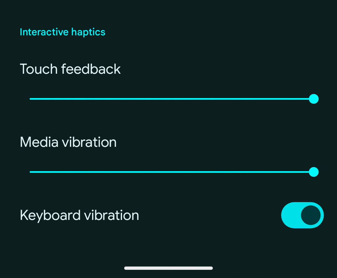 Công tắc bật – tắt rung bàn phím trên Android 15