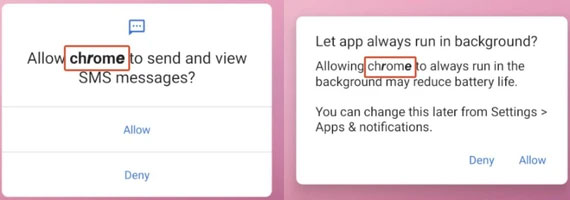 Xloader gửi yêu cầu cấp phép giả mạo trông giống như được gửi từ Google Chrome. Ảnh: McAfee