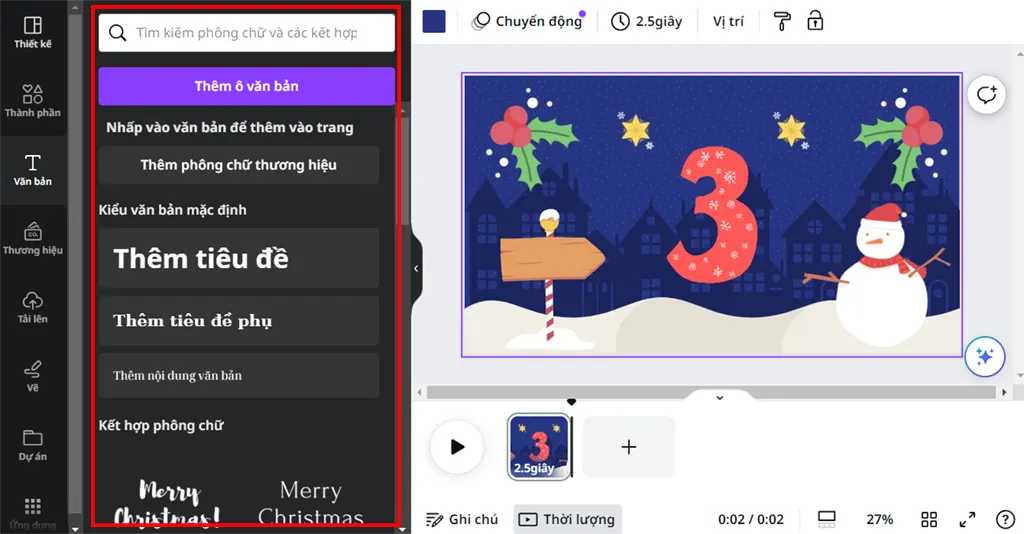 Hướng dẫn chèn chữ vào video trong Canva - Bước 2