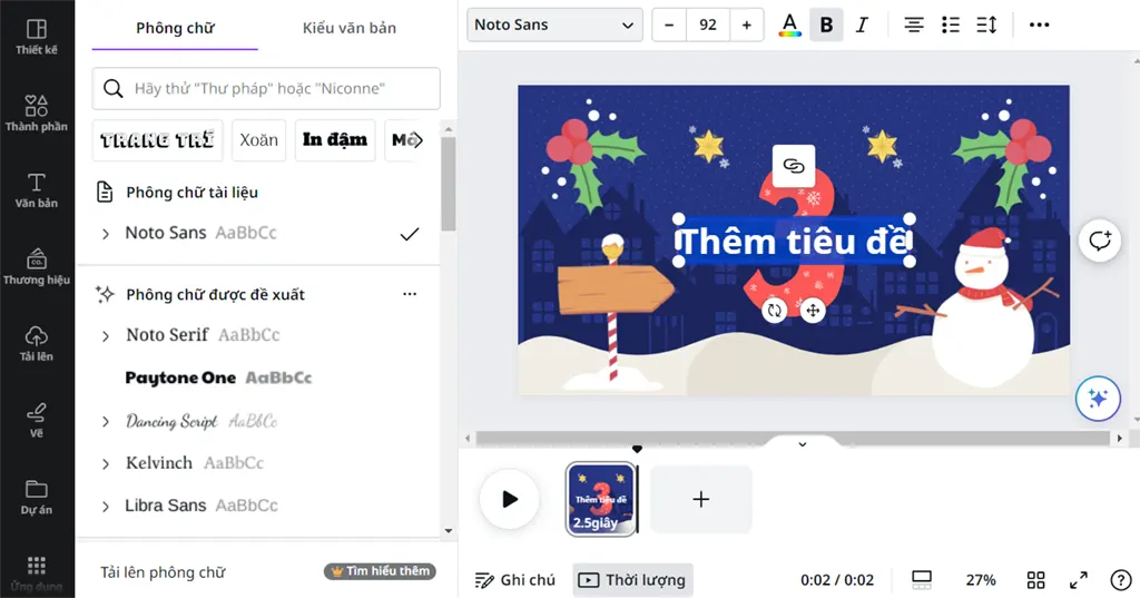 Hướng dẫn chèn chữ vào video trong Canva - Bước 3