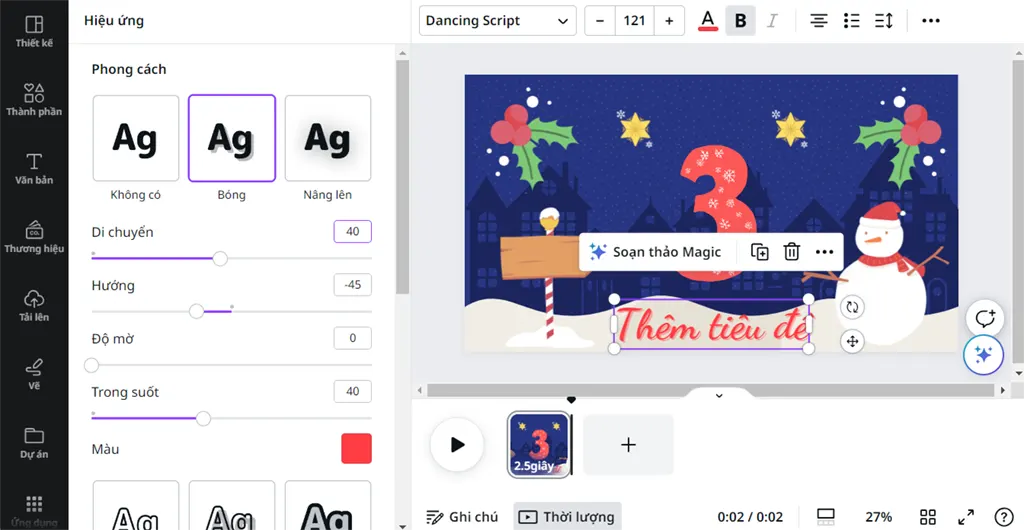 Hướng dẫn chèn chữ vào video trong Canva - Bước 3