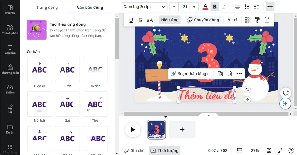Hướng dẫn chèn chữ vào video trong Canva - Bước 3.1