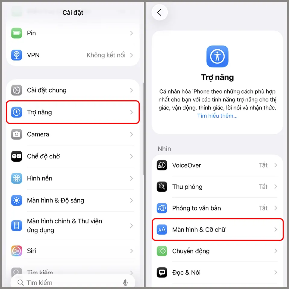 Cách chỉnh độ trong suốt Liquid Glass trên iOS 26 - Bước 1