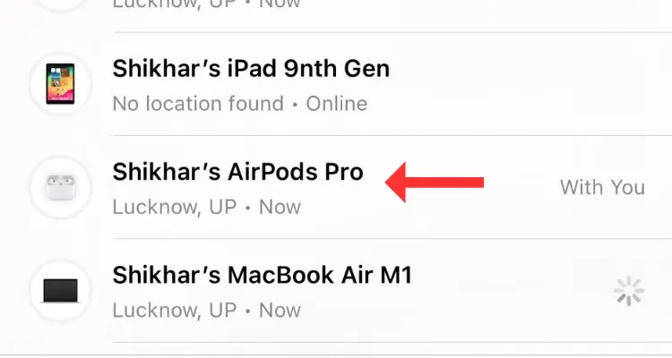 Cách tìm tai nghe AirPods bị mất trên iPhone, iPad