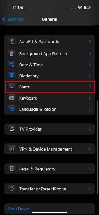 Cách xem thư viện phông chữ của iPhone - Bước 1