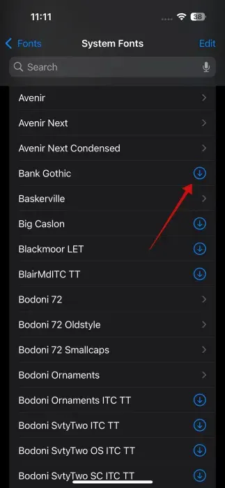 Cách xem thư viện phông chữ của iPhone - Bước 3