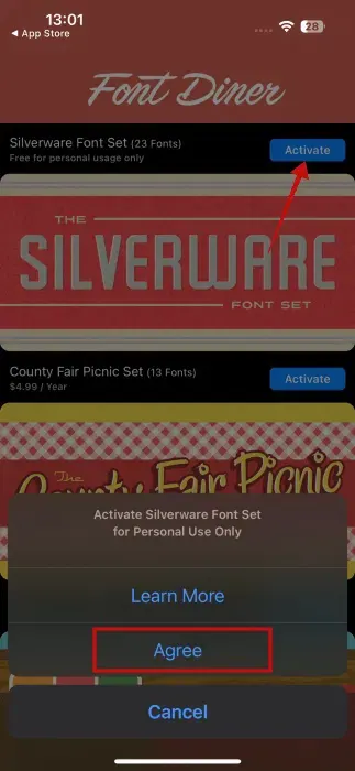 Thêm phông chữ mới vào thư viện - Bước 2