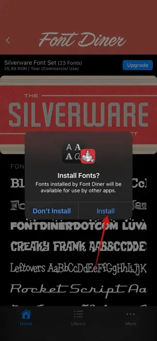 Thêm phông chữ mới vào thư viện - Bước 3