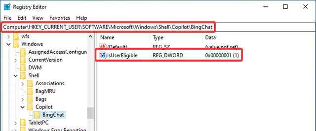 Kích hoạt Copilot trong Windows 10 bằng ViveTool - Bước 8