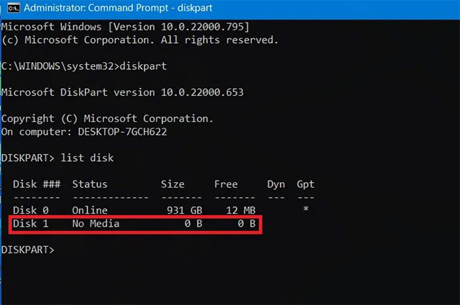 Kiểm tra khả năng boot của USB từ Command Prompt