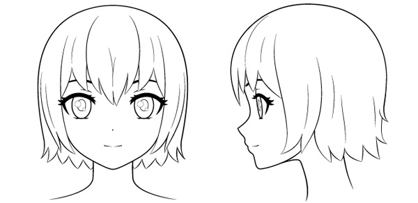 Các bước vẽ đầu và khuôn mặt nhân vật nữ anime - Bước 7