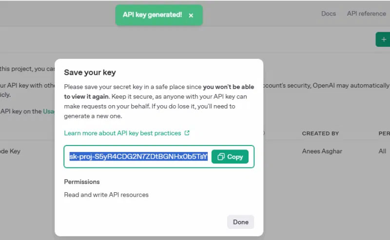 Cách tích hợp ChatGPT với VSCode - Bước 7