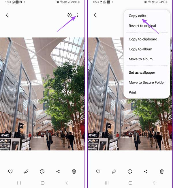 Hướng dẫn copy paste chỉnh ảnh trên Samsung - Bước 1