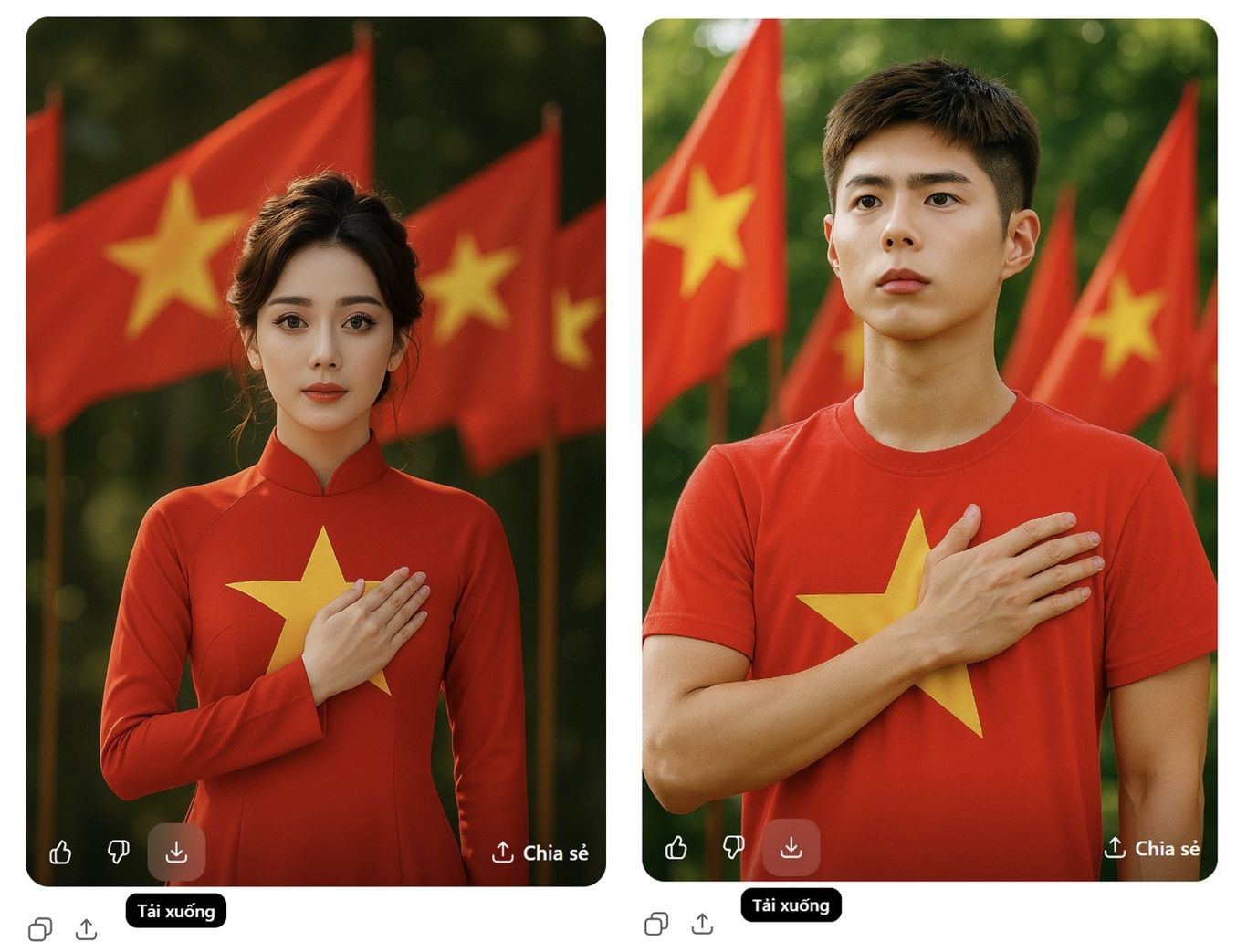 Cách dùng ChatGPT tạo ảnh chụp với rừng cờ Tổ quốc để chào mừng ngày 2/9 - 4