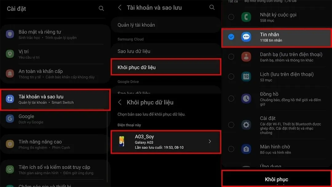 Cách khôi phục tin nhắn SMS trên Samsung nhanh chóng nhất Cách khôi phục tin nhắn SMS trên Samsung nhanh chóng nhất